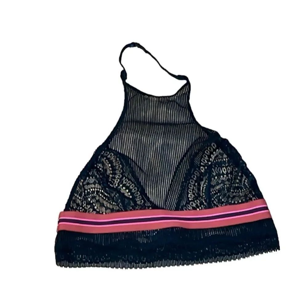 2000’s Black Lace Halter Bralette, Eras Tour, XS S M
